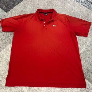Under Armour Mens Polo Shirt XXL Red Performance Golf Athletic
